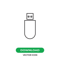 Flash drive icon vector. USB sign