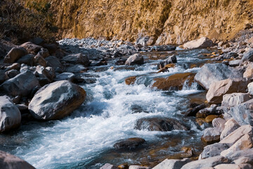 Budhi Gandaki Gorge in Manaslu Region of Nepal.