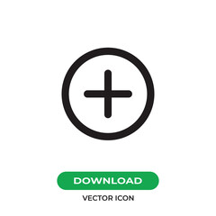 Plus icon vector. Add sign