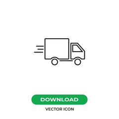 Delivery truck icon vector. Van sign