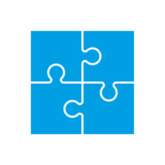 Abstract flat design concept with puzzle illustration on background collection