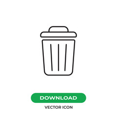 Trash can icon vector. Garbage sign