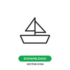 Sail boat icon vector. Yacht sign