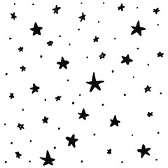 Vector Star Pattern Background.pattern of star doodle.Star hand drawn.Vector EPS 10.