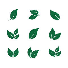 Logos of green Tree leaf ecology nature element