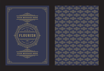 Vintage ornament greeting card calligraphic ornate swirls and vignettes frame design vector template