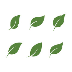 Logos of green Tree leaf ecology nature element
