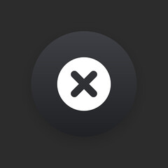 Close -  Matte Black Web Button