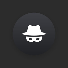 Private Browsing -  Matte Black Web Button