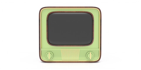 Retro old tv isolated against white color background. 3d illustration © Rawf8