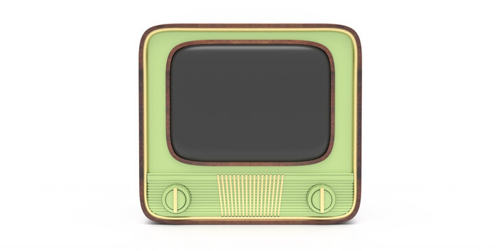 Retro old tv isolated against white color background. 3d illustration
