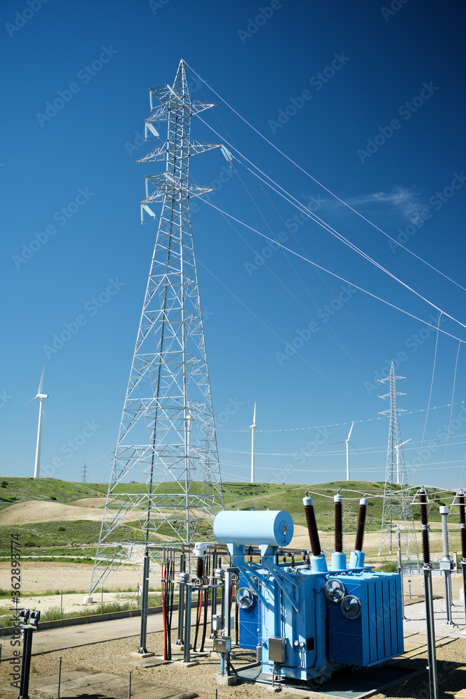 Wall mural electrical substation close up