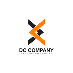 DC letter logo design template