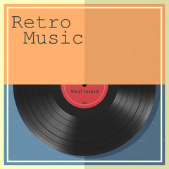 Vinyl record with cover mockup. Flyer Template
