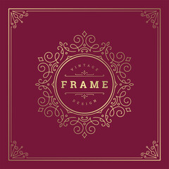 Vintage flourishes ornament swirls lines frame template vector illustration victorian ornate border for greeting cards