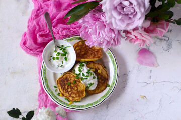 vegan Corn fritters...style rustic