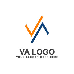 VA letter initial logo design template