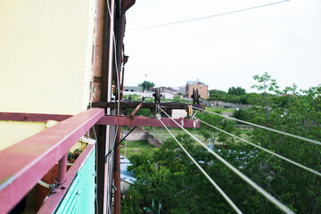 view from balcony to trees