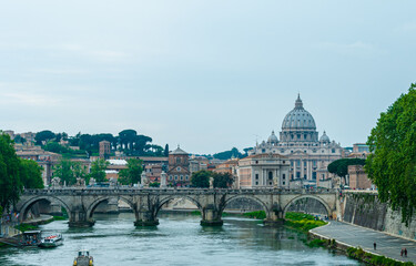 Vatican behind the bridge