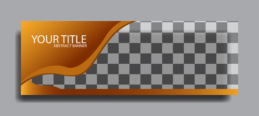 Orange web banners of standard sizes for sale with a place for photos. Design template vector