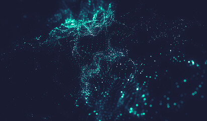 Abstract polygonal space low poly dark background with connecting dots and lines.