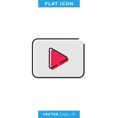 Play Button Icon Vector Design Template