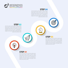 Infographic design template. Timeline concept with 4 steps