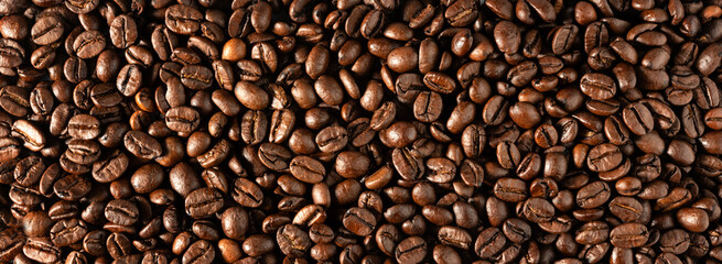 Coffee beans - widescreen (panoramic) background