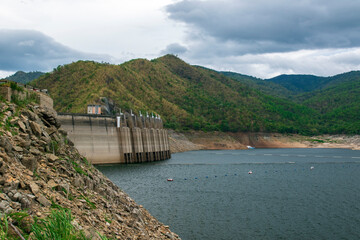 Image of view of bhumibol dam in tak Thailand. Hydro Power Electric Dam and is the first...