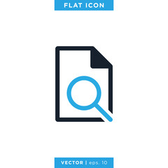 Magnifying Glass and Document Icon Vector Design Template