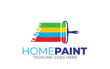 colored house paintings logo design
