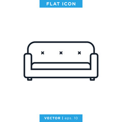 Couch, Sofa Icon Vector Design Template. Furniture Icon