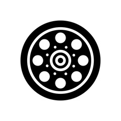 wheel icon in glyph style isolated on white background. EPS 10