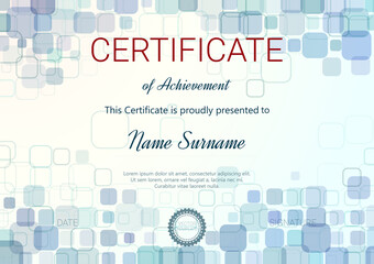 Certificate or diploma template. Vector illustration.