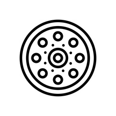 wheel icon in line style isolated on white background. EPS 10
