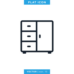 Wardrobe Icon Vector Logo Design Template