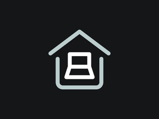 Work from home icon vector illustration. Social distancing vector to use for from home activities. Work logo. Social distancing icon.