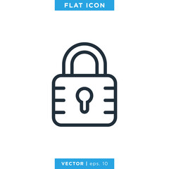Padlock Icon Vector Logo Design Template