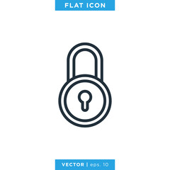 Padlock Icon Vector Logo Design Template