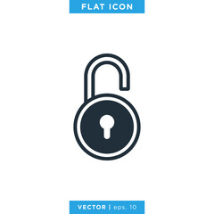 Padlock Icon Vector Logo Design Template