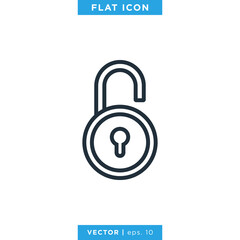 Padlock Icon Vector Logo Design Template