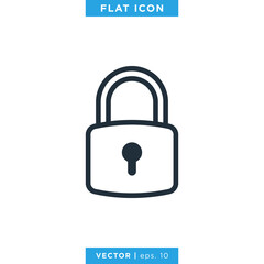 Padlock Icon Vector Logo Design Template