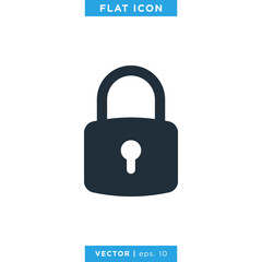 Padlock Icon Vector Logo Design Template