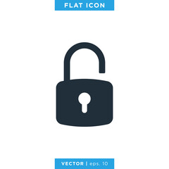 Padlock Icon Vector Logo Design Template