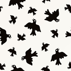 Birds seamless vector pattern