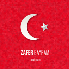 Zafer bayrami - 30 august festive vector background. Celebration republic of Turkey