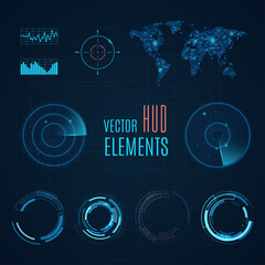HUD Elements.Sci Fi Futuristic User Interface. Menu Button. Vector Illustration. © ajjjgul