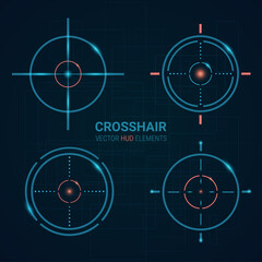 Set of vector targets templates. Crosshair design.   Shooting marks  Game Interface Element. Aims Vector illustration - 362901943