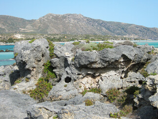 Elafonissi - mountain with sea - Crete - Greece
