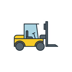 Use forklift loader vector icon symbol tools isolated on white background